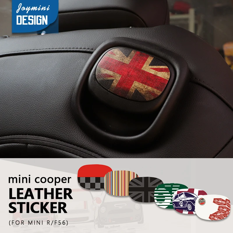 Rear Seat Handle Leather Sticker For Mini Cooper F56 F57 R55 R56 R57 R58 R59 R61 Car Interior Stickers Decals Cover For Mini F56