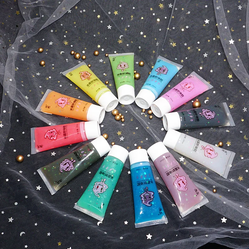 

50ml Crystal Glitter Cream Glue Whipped Phone Case Decoden Diy Cream Fake Whipped Clay Glue Simulation Gel Mobile Shell Craft