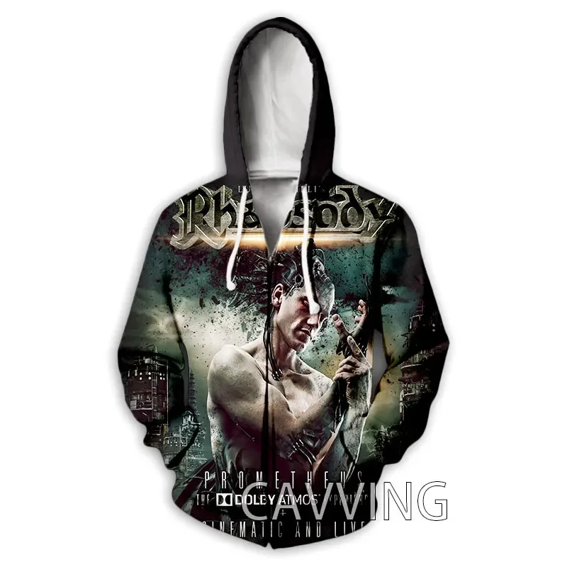 Новые модные толстовки на молнии с 3D принтом Rhapsody of Fire Band капюшоном в стиле