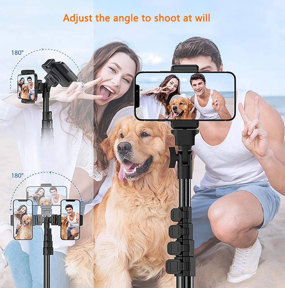 

Mobile phone selfie stick tripod all-in-one1.6m snapping photo bracket portable photography tripod bluetooth remote