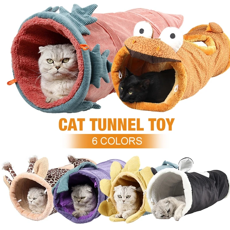 

Cat Folding Channel Tunnel Cartoon Animal Pet Funny Toy Small Dog Puppies Kennel Cat Sleeping Bag Warm Nest