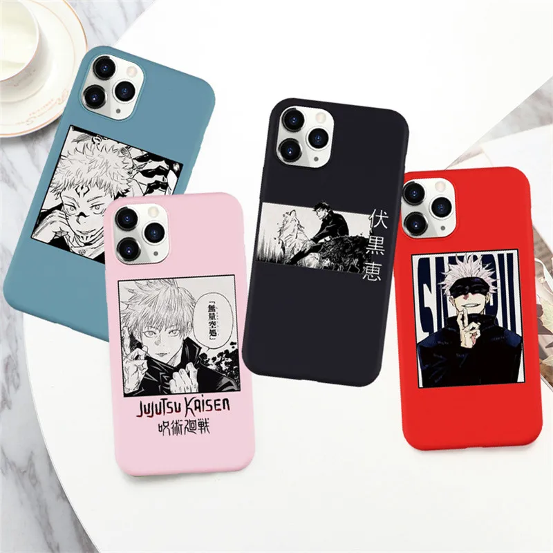 

Anime Jujutsu Kaisen Phone Case for IPhone 12 Mini Pro Max Soft Silcone Cover Coque for IPhone 11 Pro X XR XS Max 6 7 8Plus SE2