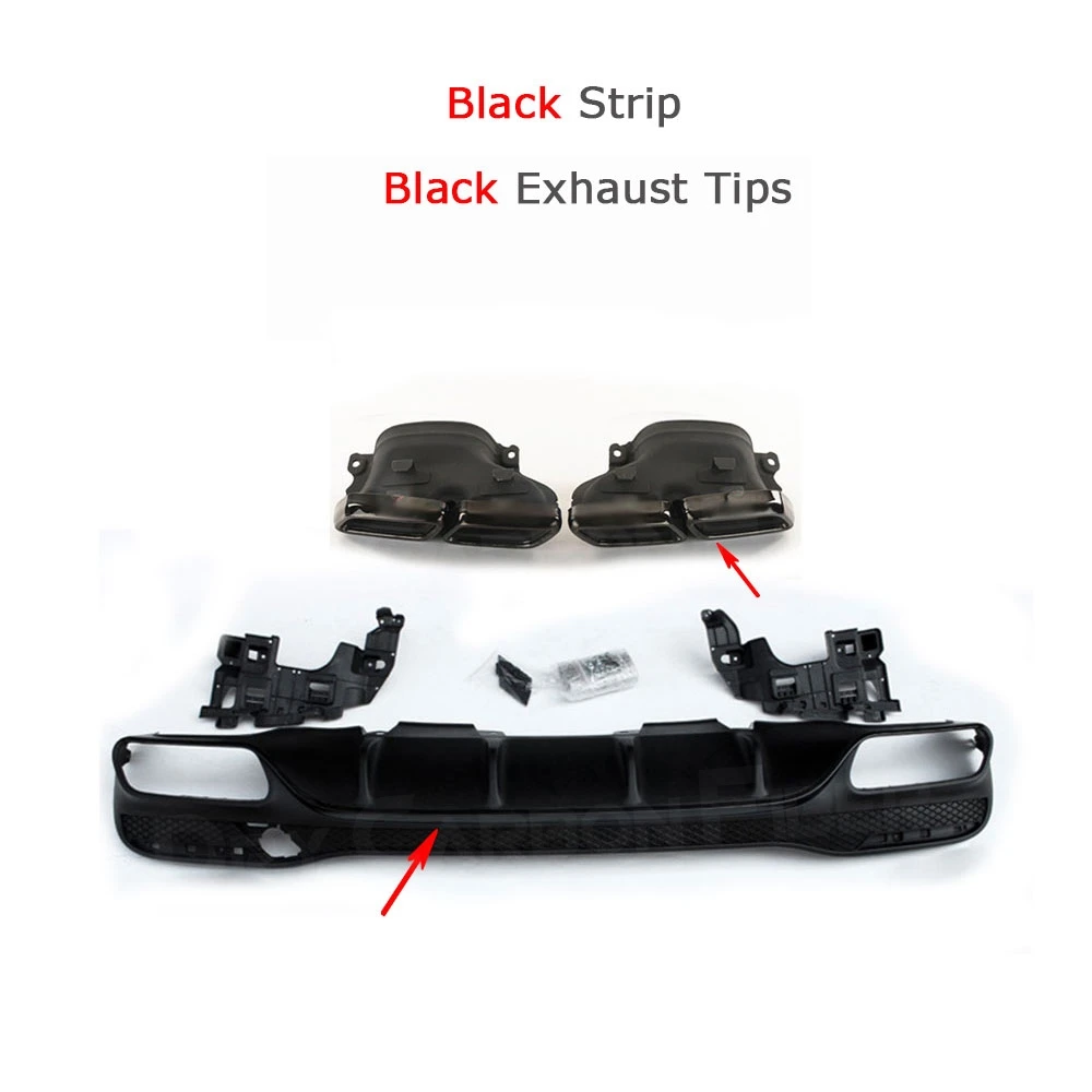 Задний диффузор с насадками для выхлопных газов ПП задний бампер Hugger Mercedes Benz GLE GLS