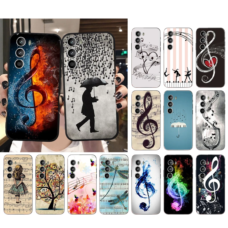 

Phone Case for Moto E22i E22 E32 E40 E20 Edge X30 20 Lite 20Pro 30 Neo Ultra Fusion E7Power E7 E6 Plus Music Notes