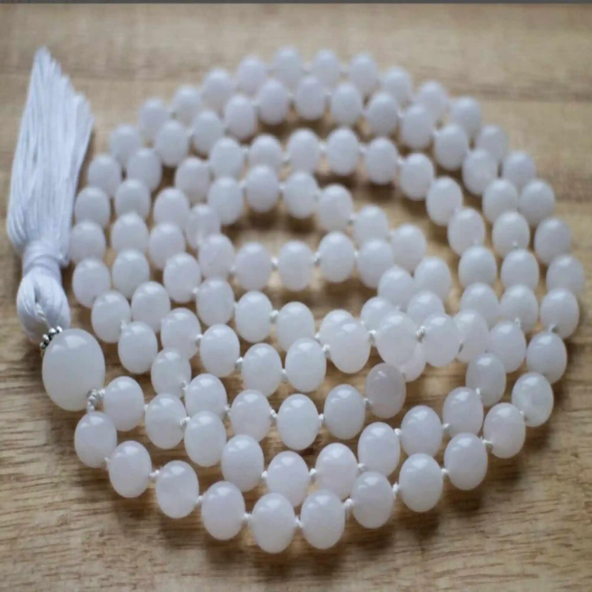 

8mm Natural knot white jade Beads silvering necklace Seven Chakras All Saints' Day Diy Bless Yoga Meditation Restore Jasper