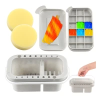 paint brush cleaner kit multifunction brush basin holder organizer with tray palette lid 2 sponges for acrylic watercolor oil
