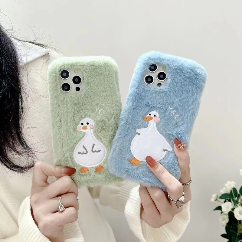 Милый мягкий плюшевый чехол с изображением утки из мультфильма для телефона Samsung