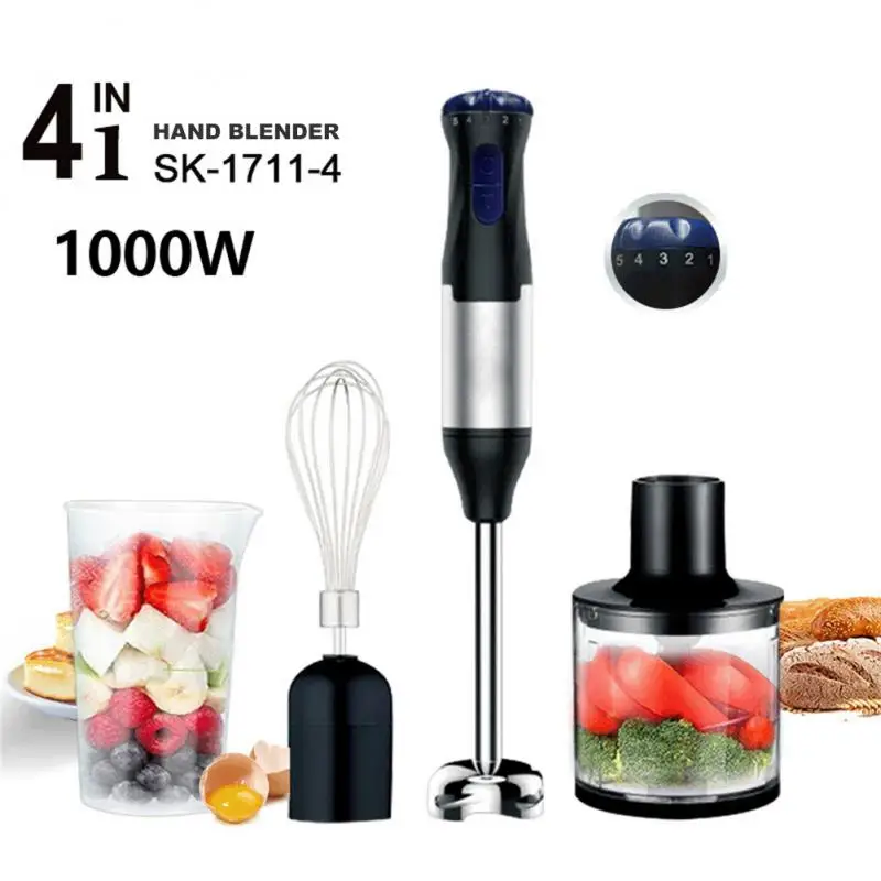 

1PC Portable Mixer Electric Food Processing Machine 5-speed Meat Mixer Egg Beater Multifunctional Juicer Kitchen Utensils Tools
