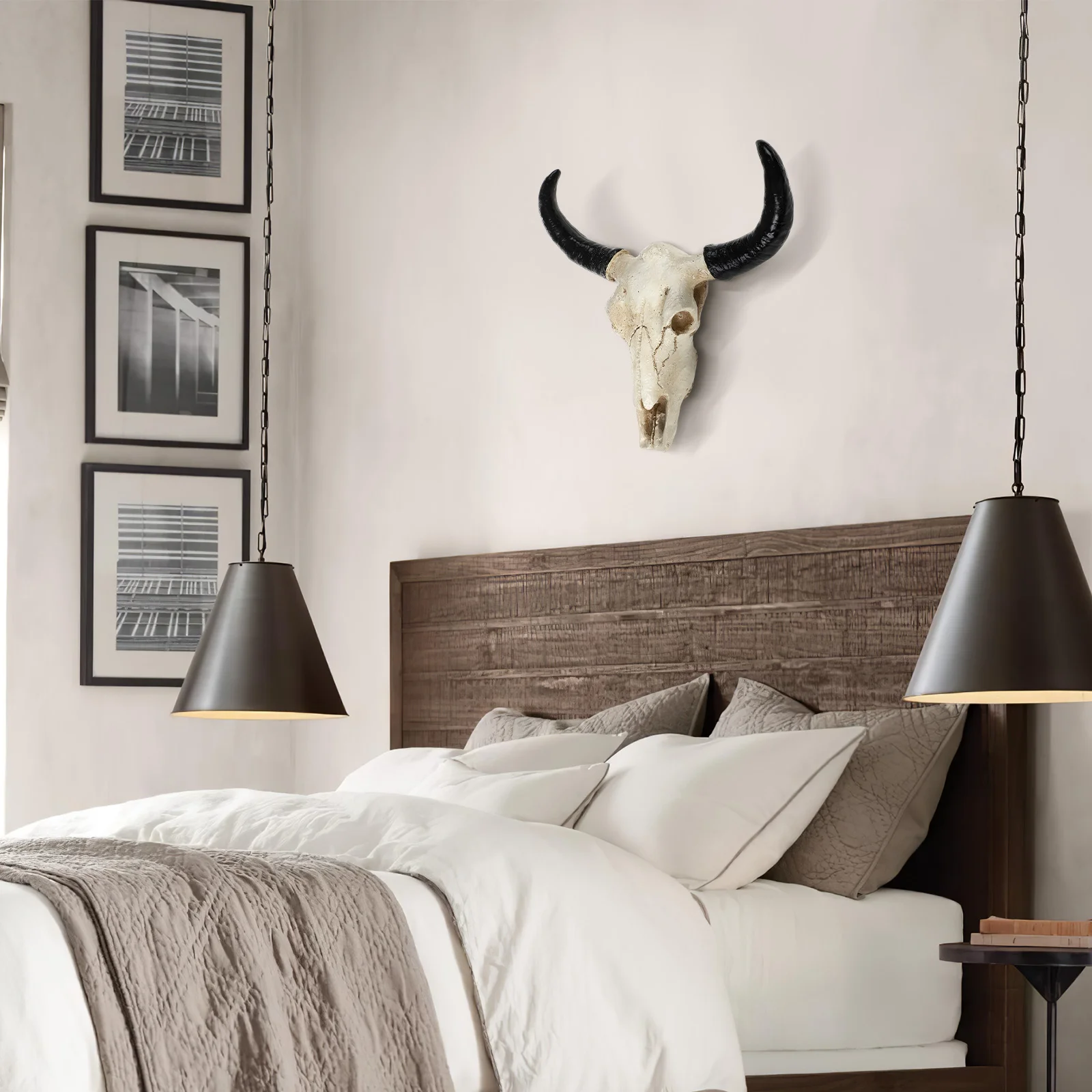 

Long Horn Cow Ornament Wall Hanging Bull Decorations Animal Craft Decor Toros