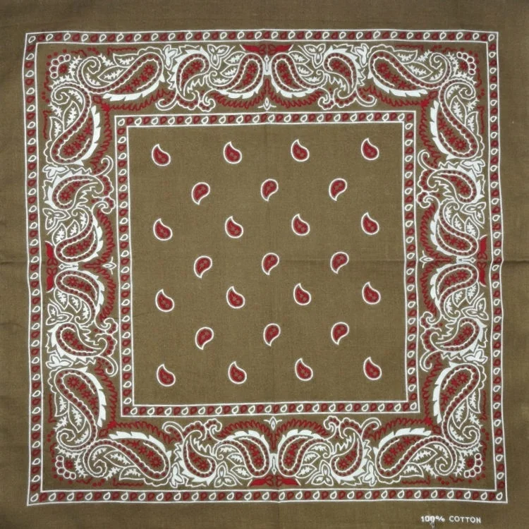 

100% Cotton Coffee Backround Red Paisley Scarf Punk ip-op eadwear Kercief Bandanas Foulard Neckercief Square for Women/Men