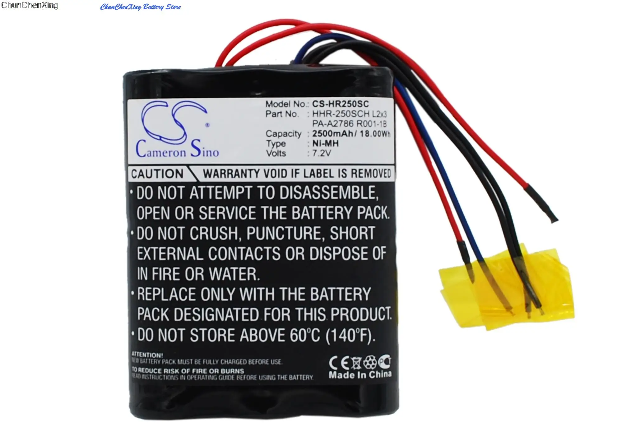 

Cameron Sino 2500mAh Battery for Panasonic HHR-250SCH L2x3, PA-A2786 R001-1B ( Without connector )