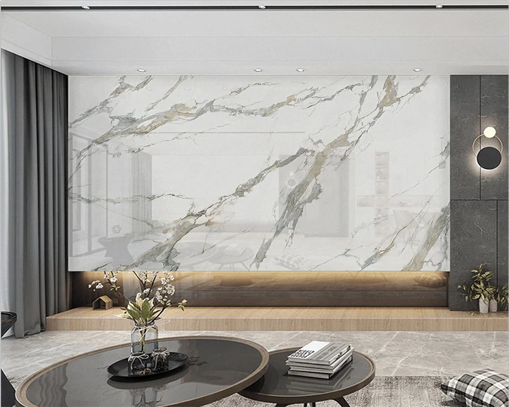 

Beibehang papel de parede Customized papier peint Modern New Bedroom Living Room Jazz White Marble Slate Background Wallpaper