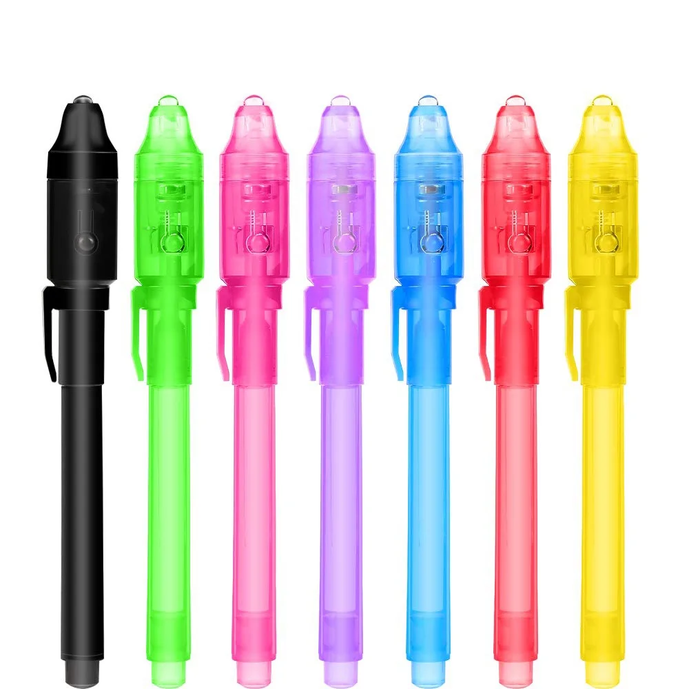 

Umitive 7pcs Funny Marker Pen Invisible Ink ballpoint UV Light Highlighter Creative Magic Pen For Children's Parties Gift