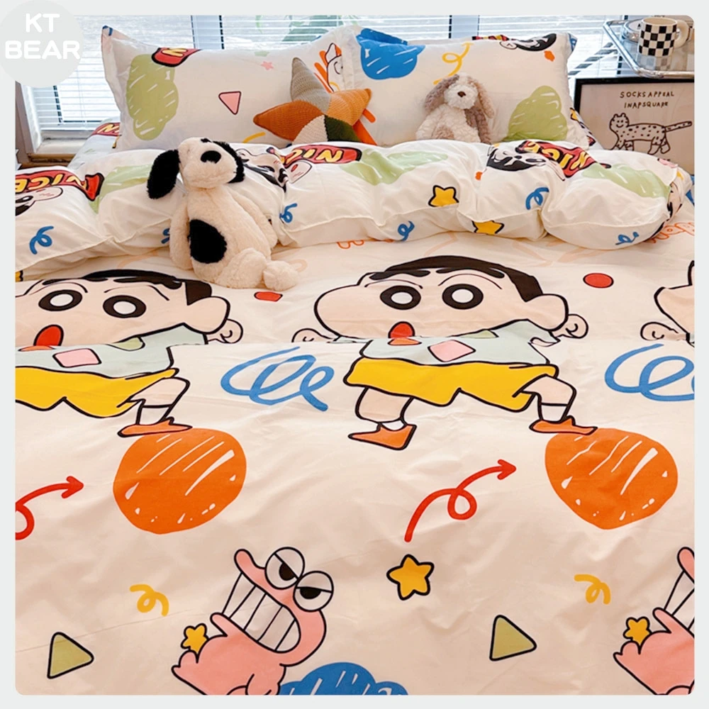 

Anime Crayon Shin-Chan Pochacco Bedlinen Set Quilt Comforter Pillow Case Bedclothes Adult Kid Boy Bed Bedroom Four-Piece Set