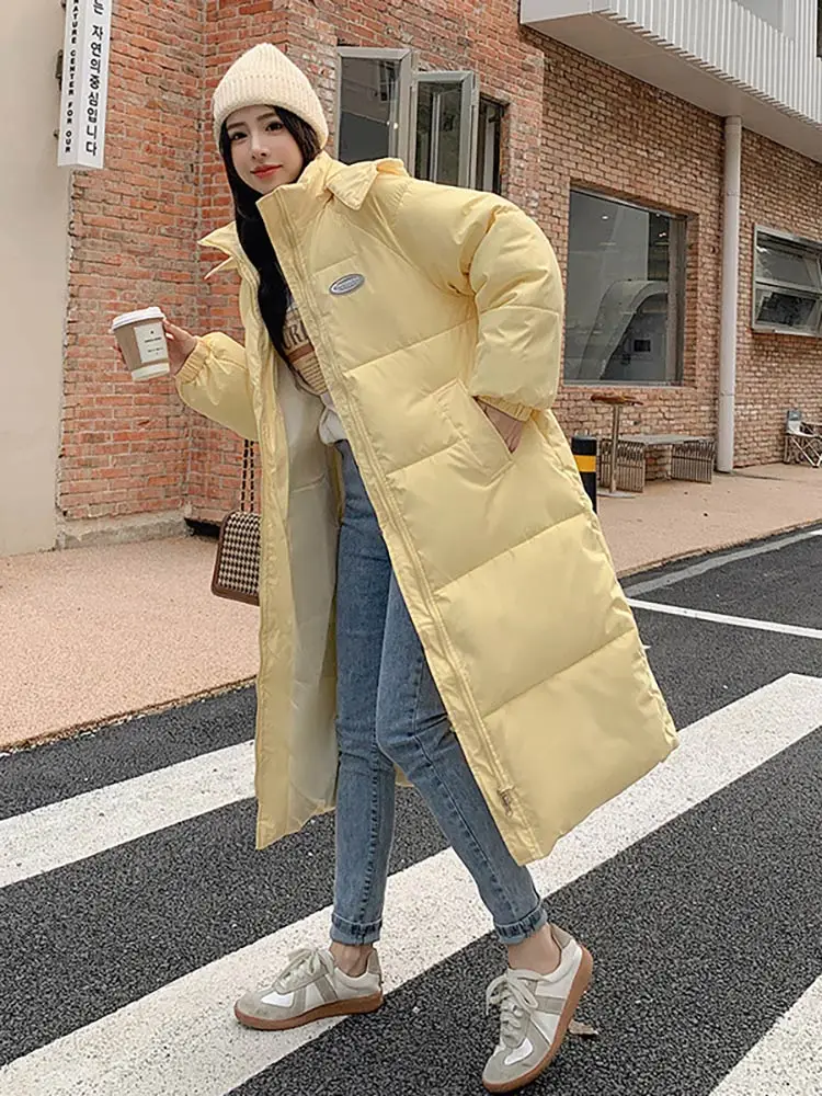 Vielleicht Women's Winter Hooded Parka Thick Down Cotton Padded Jacket Women Long Overcoat Female Clothing Warm Puffer Coat 2022