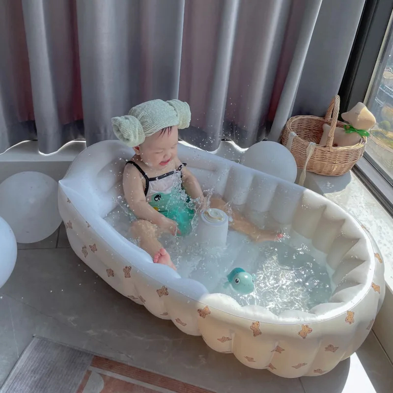 Baby Swimming Bath Tub Baby Bath Basin With Seat Children Portable Outdoor Inflatable Pool Basin Bathtub Newborns Swimming Pool