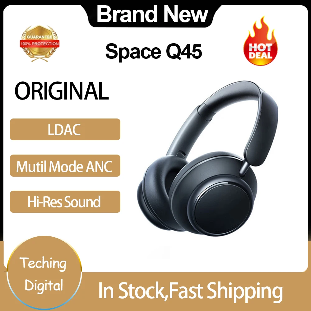 

Brand New 100% Original Space Q45 ANC Headphones Long 50hours Playtime App Control Hi-Res Sound Wireless 5.3 A3040