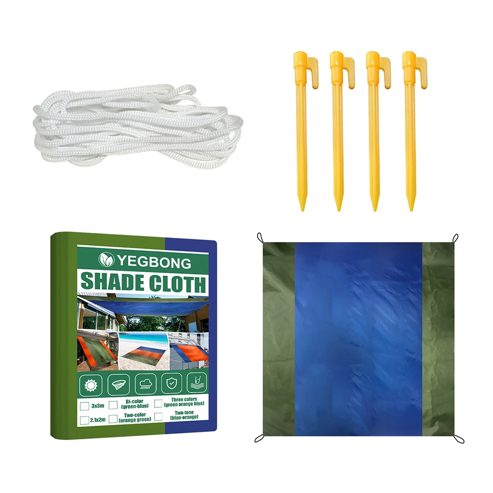 

Waterproof Beach Camping Blanket Yard Anti-UV Sunshade Outdoor Camping Picnic Mat Tent Accessories With Ground Nails Rope