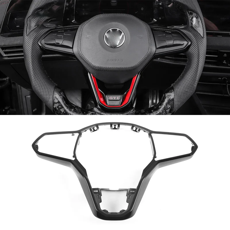 

Car Steering Wheel Trim Circle Sequins Ring Cover Button Decoration Sticker for VW Golf 8 R Line GTI Accessories 2021 2022 2023