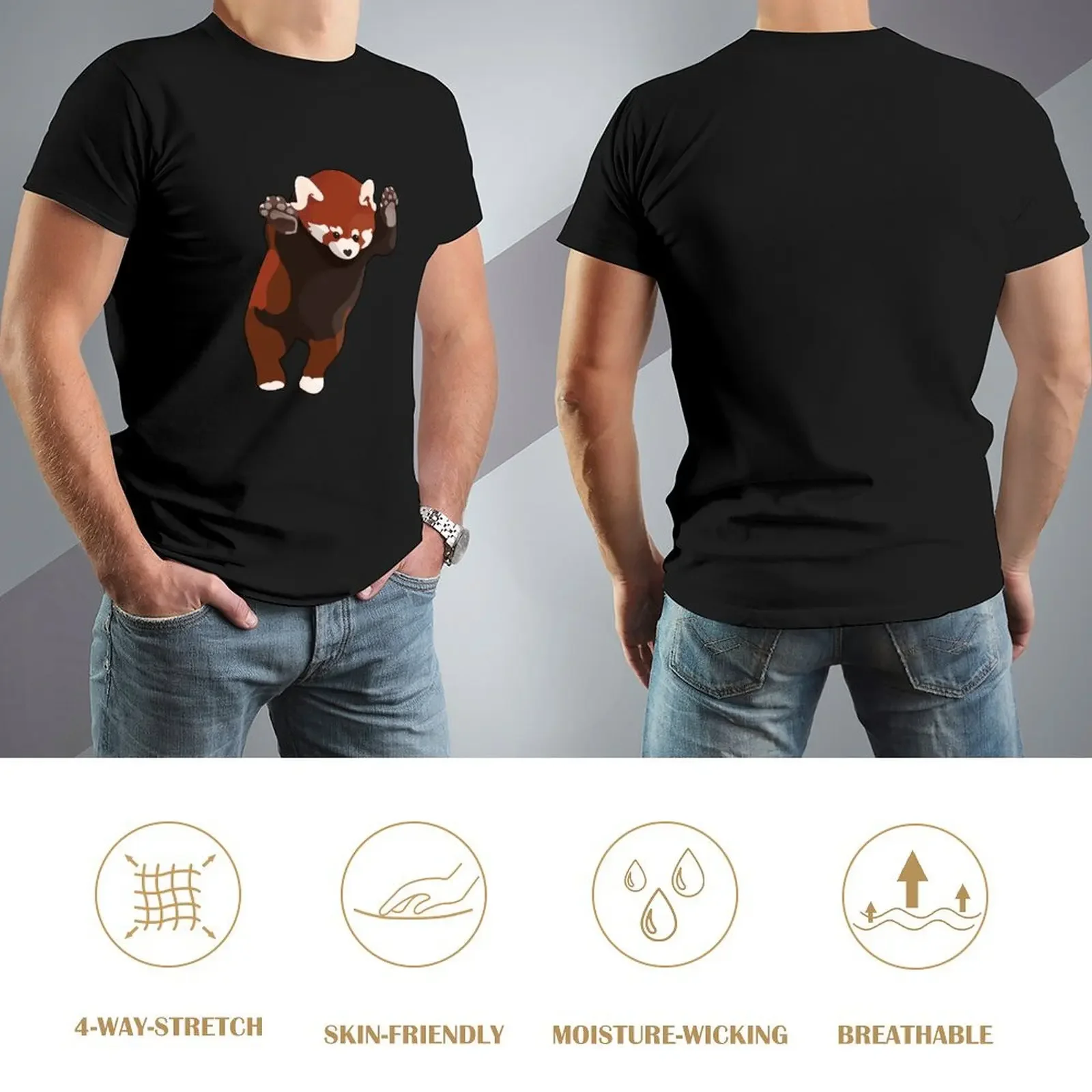 Футболка Red Panda Excited для мальчика мешковатые рубашки роскошная одежда футболка