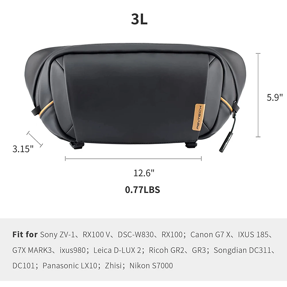 Ceny PGYTECH OneGo Solo Pasek Do Aparatu Torba, Crossbody Talia 3L Mała Torba Na Aparat Outdoor Shouder Torba Podróżna Piterek Dla Mężczyzn I Kobiet