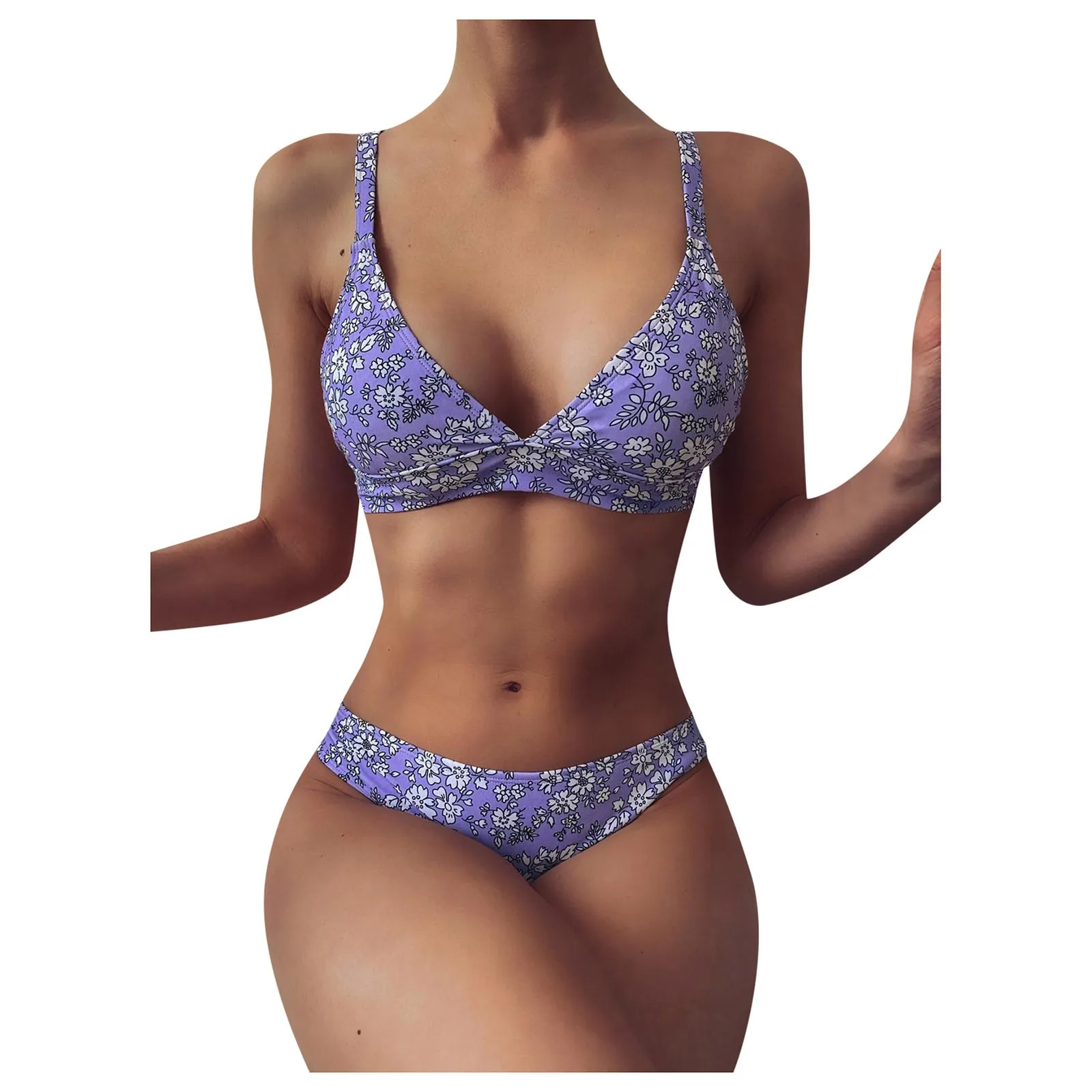 

Комплект в полоску, кружевной сексуальный женский купальник-бикини с разрезами, купальник с двумя принтами и высокой посадкой, купальники-т...