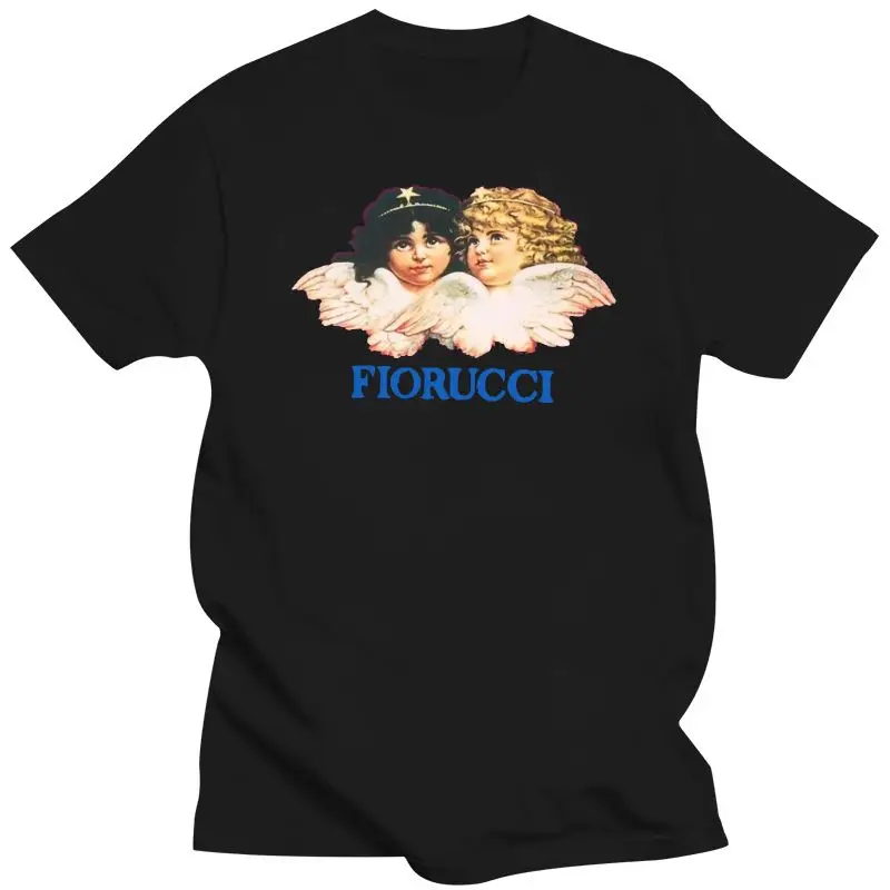 

Мужская одежда, футболка Fiorucci с ангелами, хлопковая футболка, мужская повседневная футболка с круглым вырезом и короткими рукавами