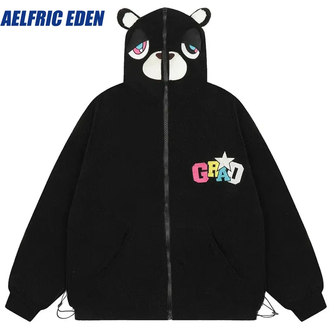 Мужская флисовая куртка на молнии с вышивкой из овечьей шерсти