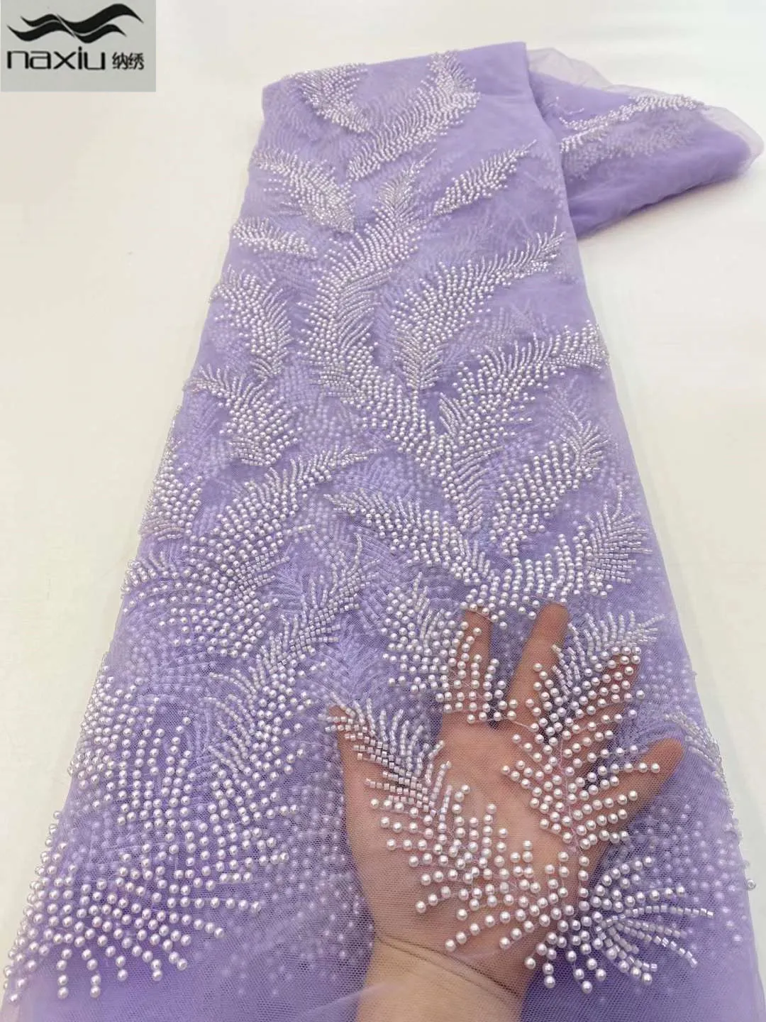 

Madison, африканская 3D кружевная ткань для жениха с блестками в нигерийском стиле для свадебного платья, 5 ярдов, французское кружево