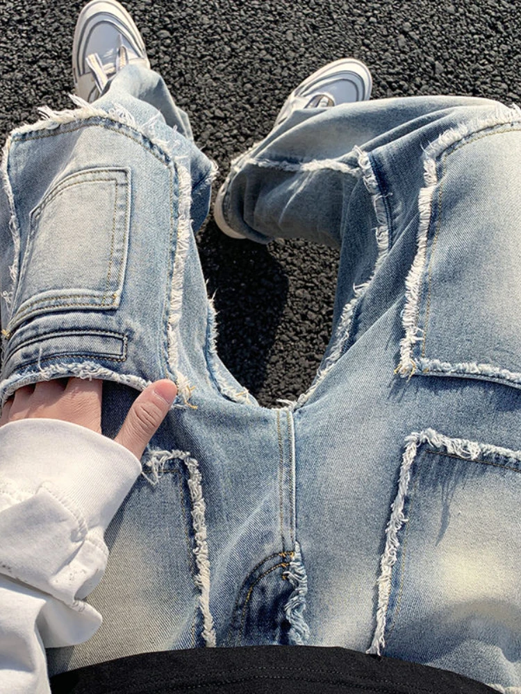 WeiYao Baggy Jeans Women High Waisted Cargo Pants y2k Streetwear 2023 Korean Fashion Long Summer Denim Trousers Female