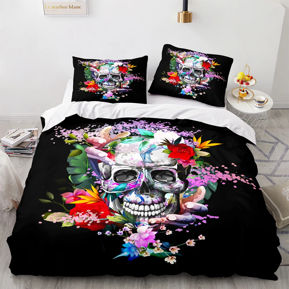 Комплект постельного белья со скелетом для Хэллоуина односпальный двойной