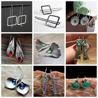 new creative unique design ethnic flower drop hanging earring for women vintage pendant dangle earrings trendy woman jewelry