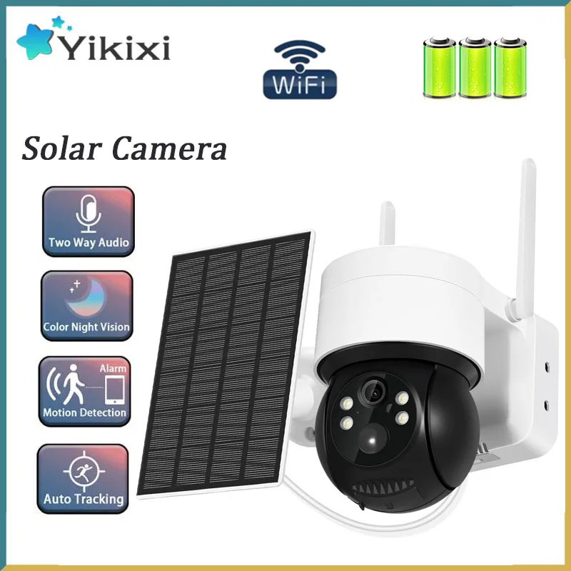 

WIFI Solar Camera 1080P PIR Human Detection 2MP Outdoor Security With Solar Panel Wireless Surveillance PTZ Battery Camera iCsee