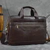 Men's Briefcases Genuine Leather Business Bag Lawyer Office Laptop Bag Laser Engraving Personlized Work Tote For Document 3