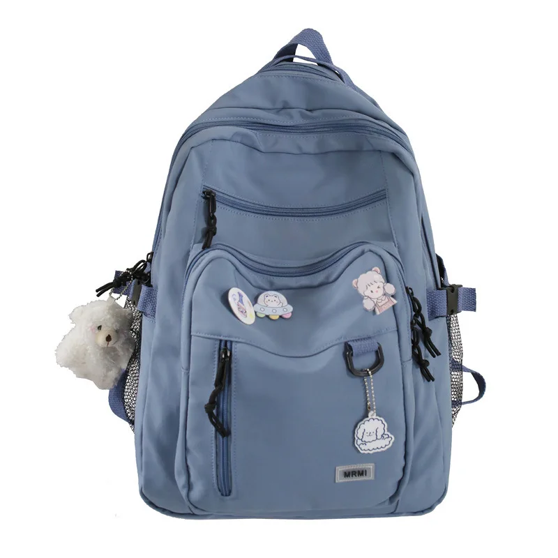 

Teen Student School Bags for Girls Backpack Women School Cute Bookbag Blue Casual College Style