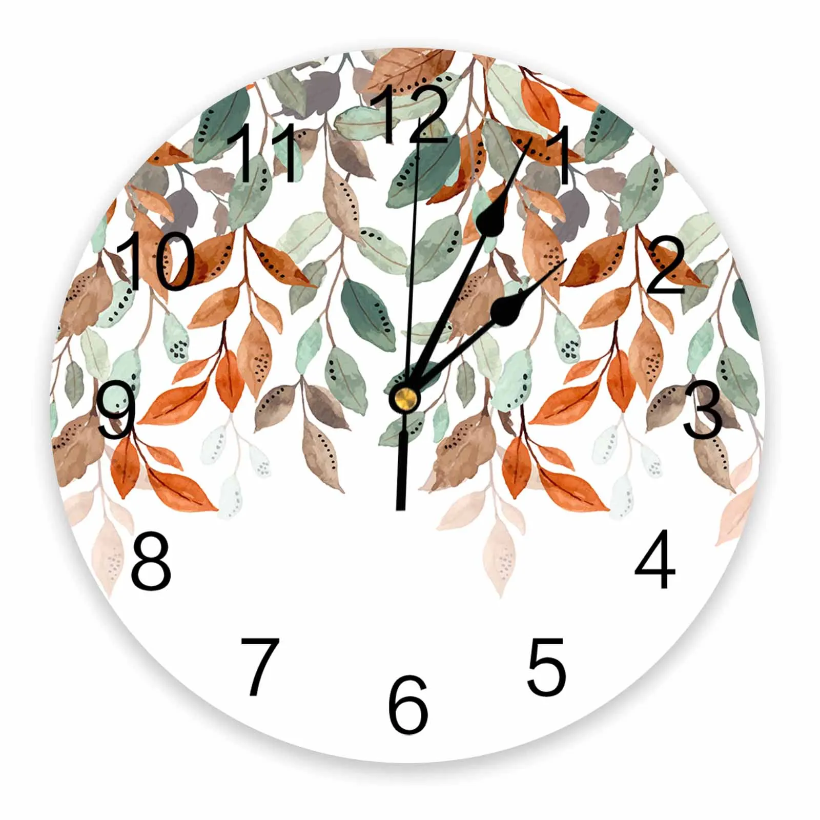 Настенные часы в пасторальном стиле с листьями и растениями большие современные