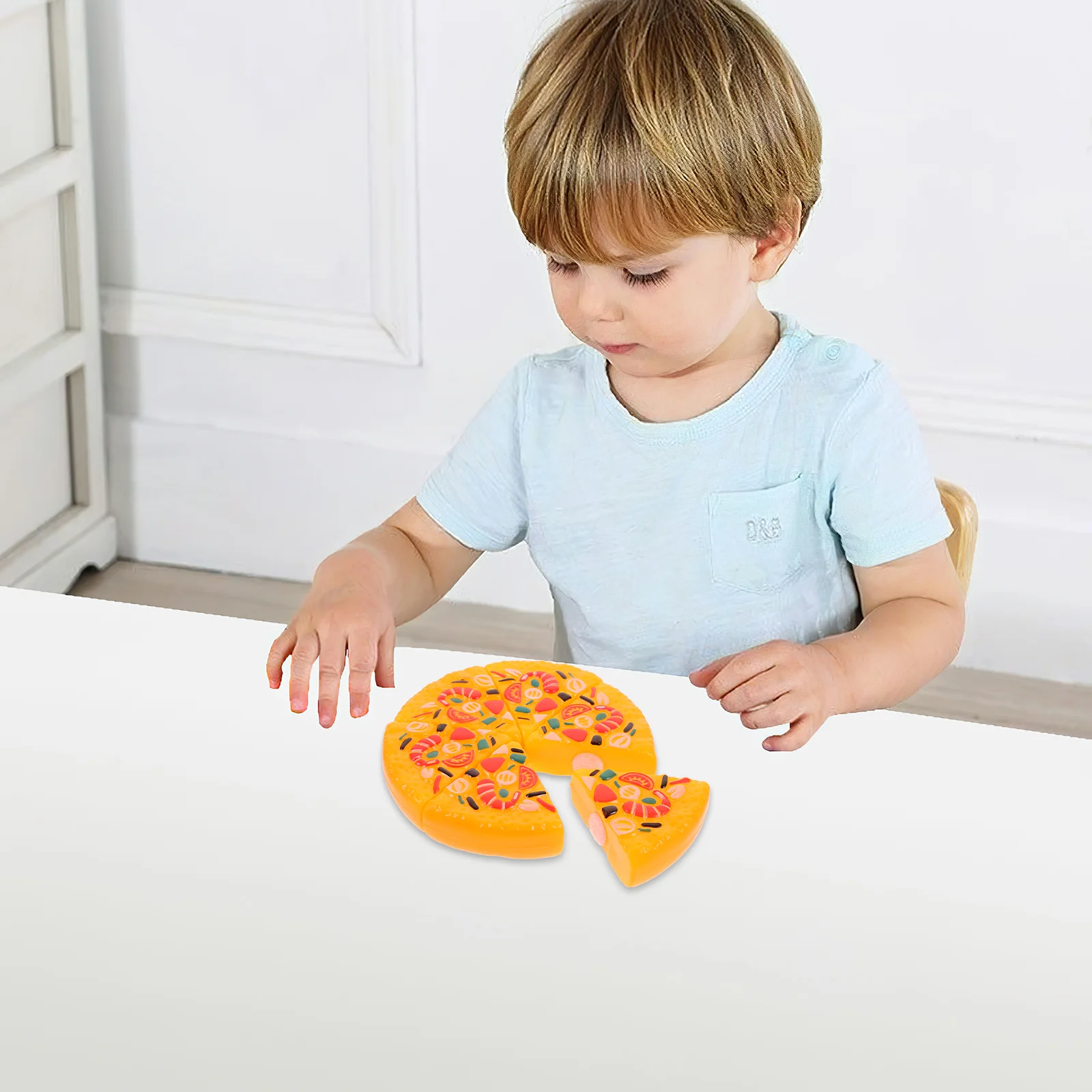 Children Play Toy Pizza Cutlery Fruits Vegetables ABS Simulation Kitchen Toys Cuts 6-piece A Set