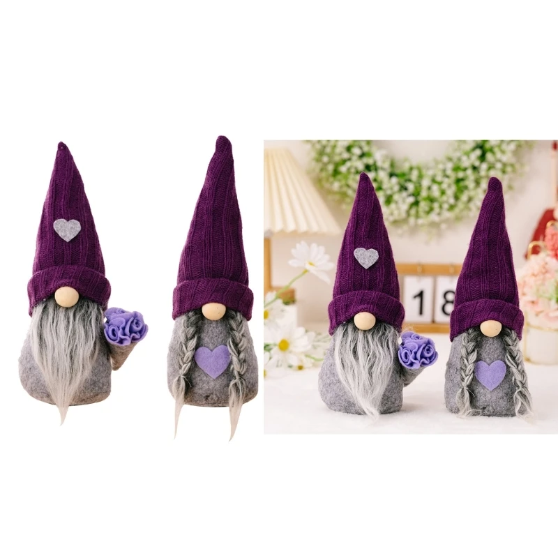 

Faceless Small Gnomes Dwarf Table Holiday Party Supplies Standing Ornament