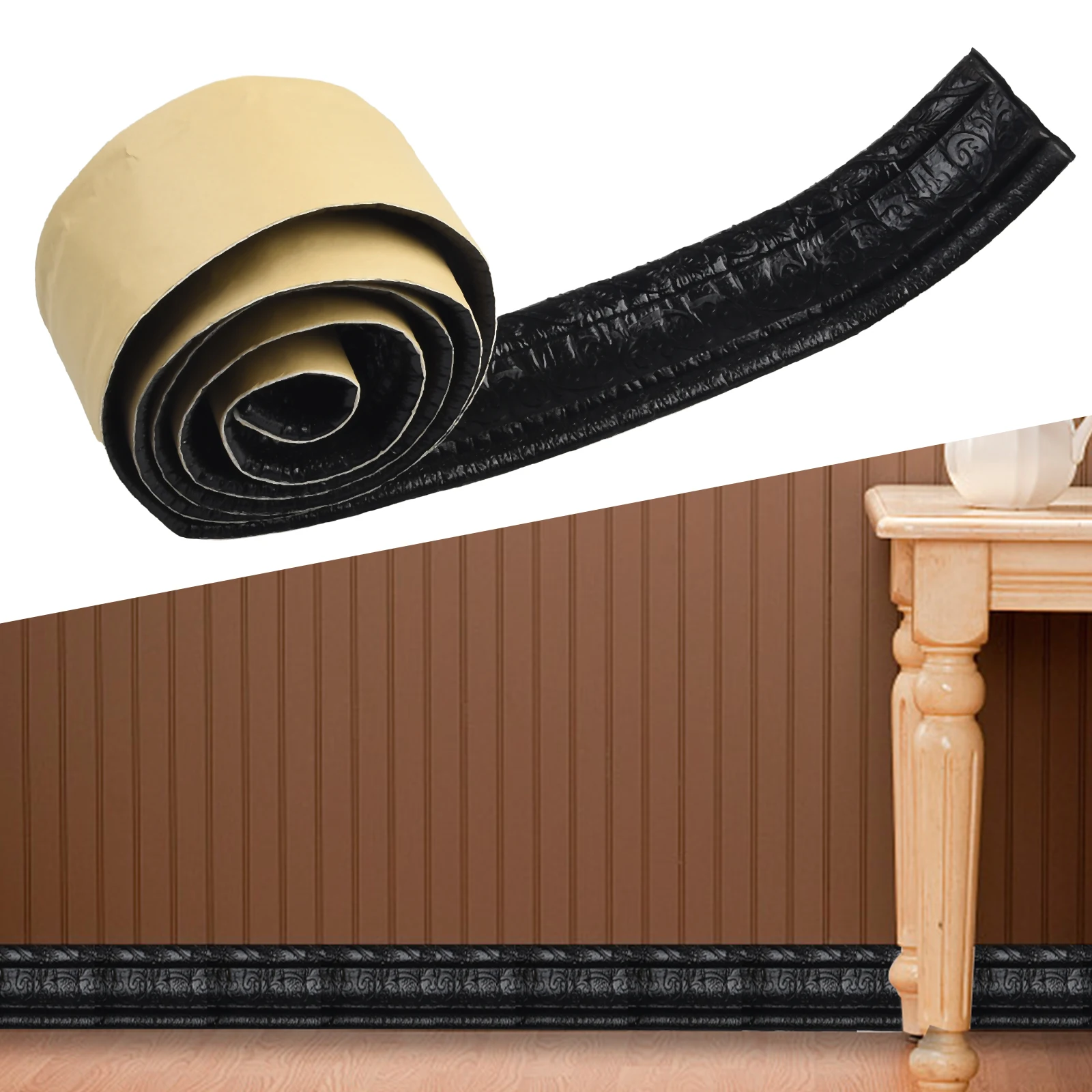 1x линия талии плинтус настенная наклейка ПВХ 3D пенопластовая кромка рамка