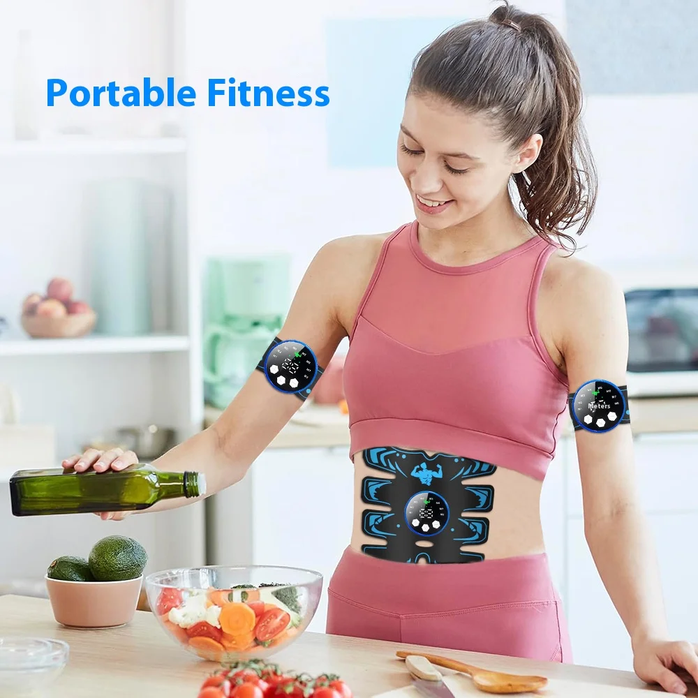 Фото EMS Ab Trainer 8-режимный активатор Core для домашнего офиса, тренажерного зала, перезаряжаемый стимулятор мышц для безопасного определения Ab, тонизирующее оборудование №2