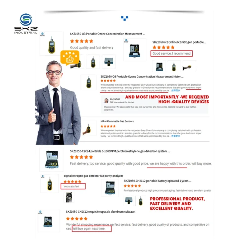 10s Ручной детектор газа H2 SKZ1050 Газовый резервуар