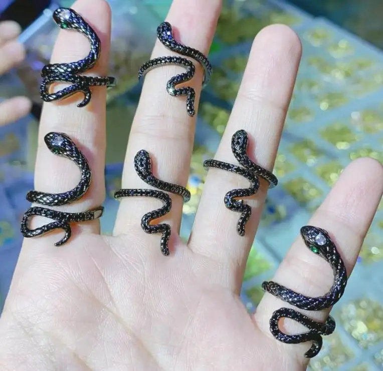 

Кольцо женское регулируемое с блестящими фианитами, df3a, 1 шт.