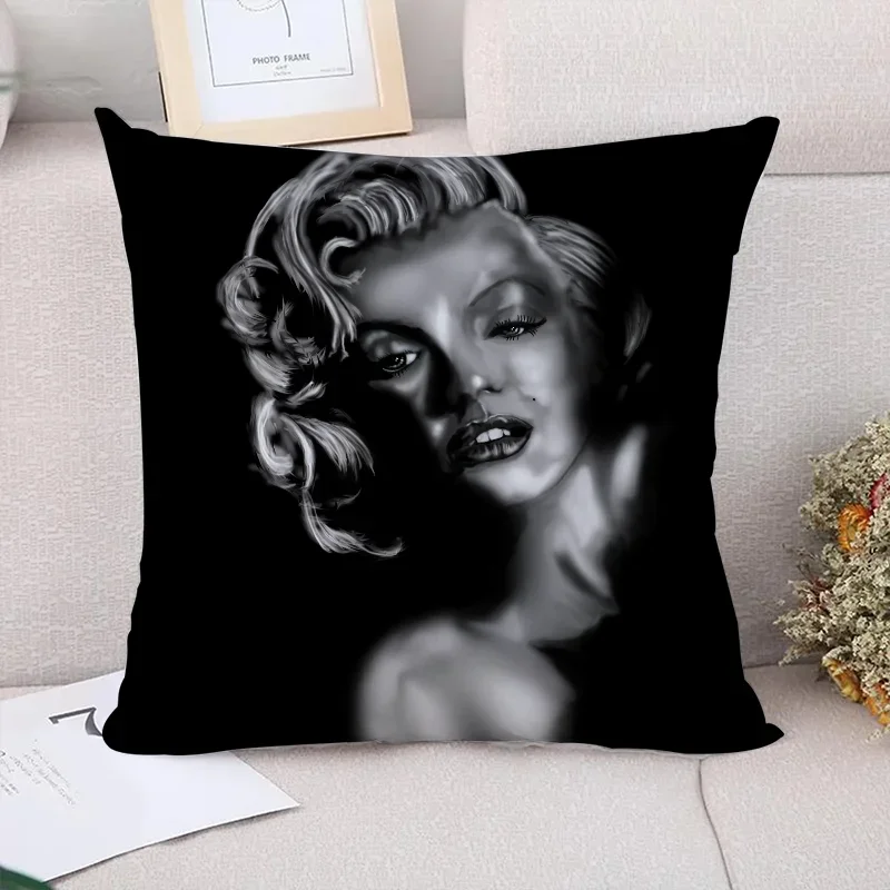 M-Marilyn Monroe Квадратная Наволочка 40x40 Декоративная Хлопковая Для Автомобильного