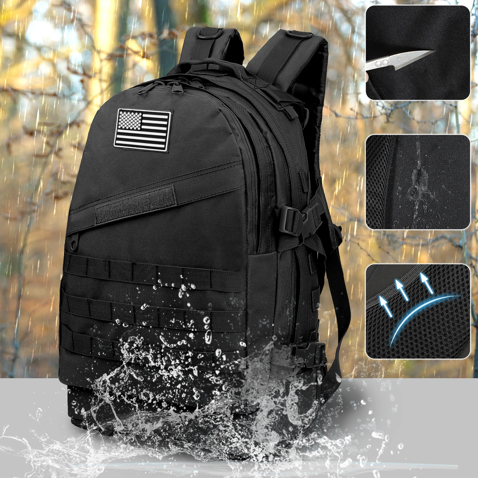 30L Lightweight Waterproof Hiking Travel Tactical Men'S Backpacks Bag for Camping Outdoor Hunting