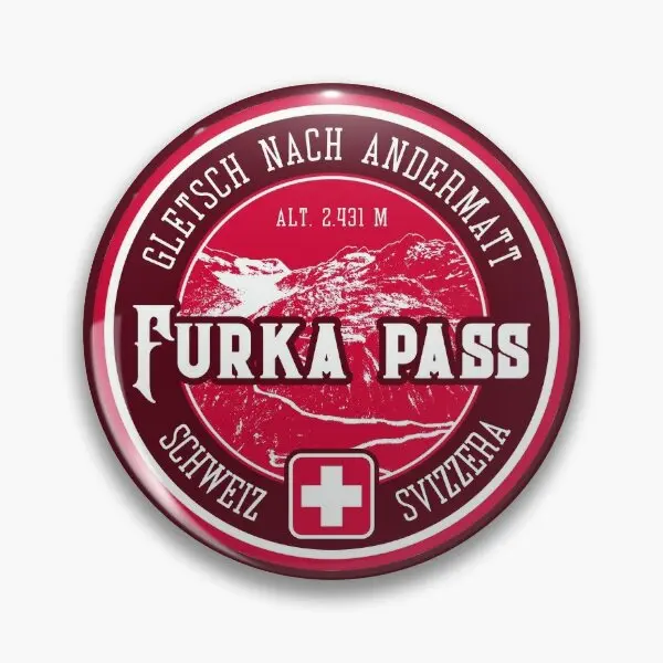 Furka Pass Швейцария 03 футболка Стик мягкая пуговица булавка Женская металлическая