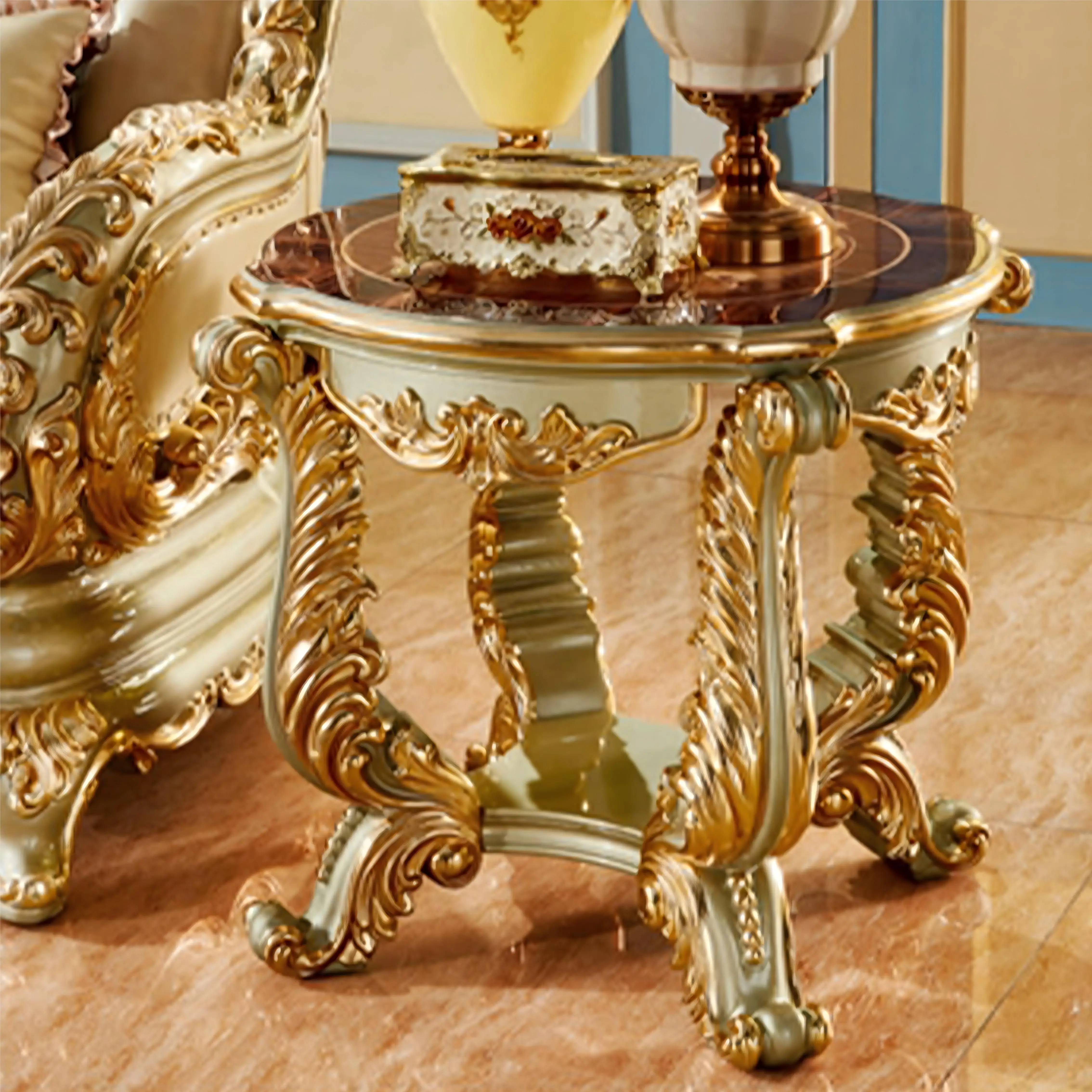 @ #   Европейский элитный комплект мебели для гостиной: диваны Royal Classic с резным каркасом из массива дерева и обивкой из натуральной кожи, 1, 2 и 4-местные. (art.: 3920d81fde49a) - 3920d81fde49a
