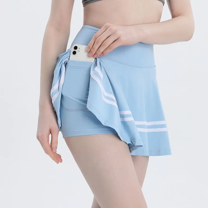 

Women 2-deck Short Skirt Tennis Yoga Sportswear Running Skirt Bottoms Summer Gym Fitness Jogging Breathable Pants Outdoor Work