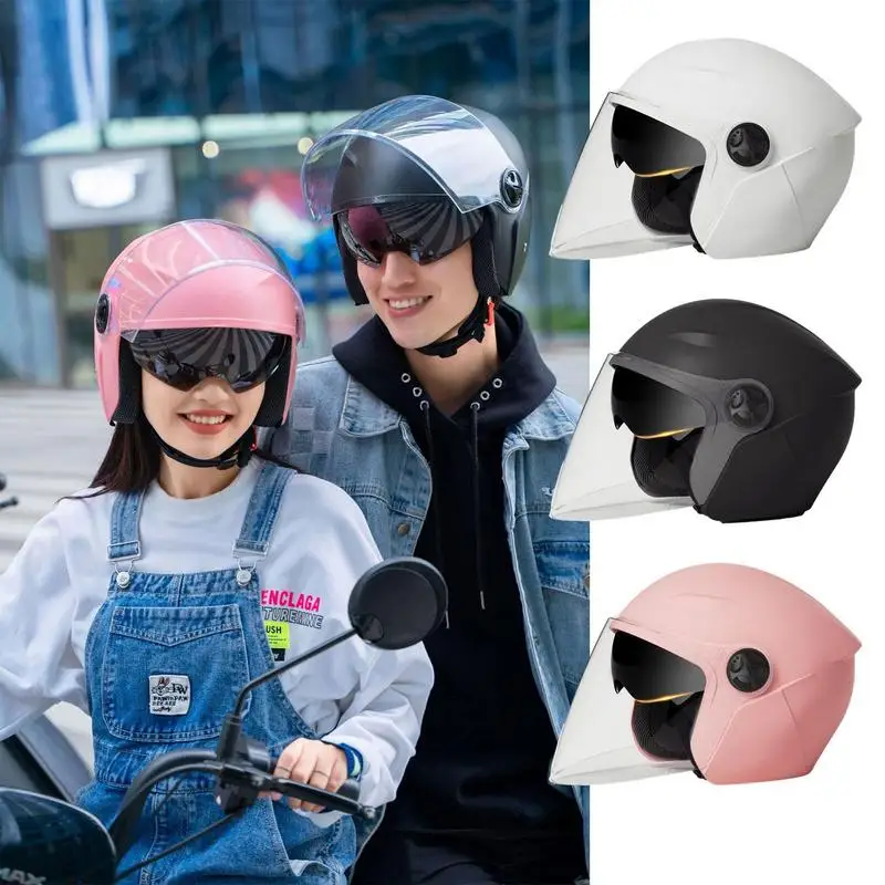 

Open Face Motorcycle Helmets 3/4 Fashionable Helmets With Dual Visors Safety Motorbike Helmets For Moped Cruiser Motorbike