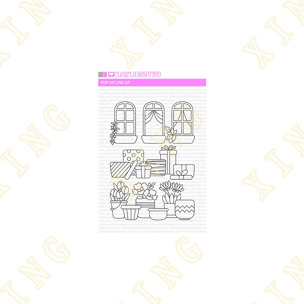 

Pop Up Line Up Metal Cutting Dies Clear Stamps Scrapbook Diary Secoration Embossing Stencil Template Diy Greeting Card Handmade