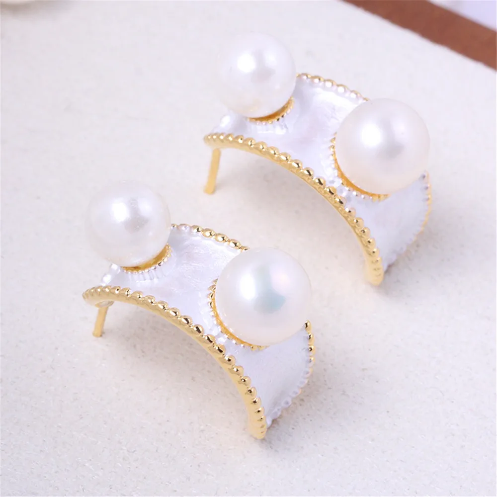 Жемчужные аксессуары сделай сам пустые медные серьги с покрытием из 18-каратного